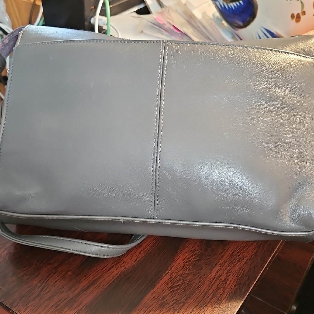 Coletta Gray Leather Shoulder Bag
